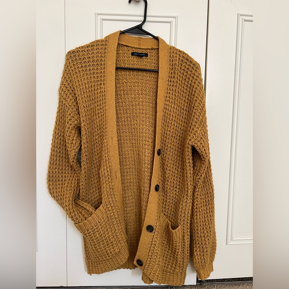 American Eagle Mustard Cardigan